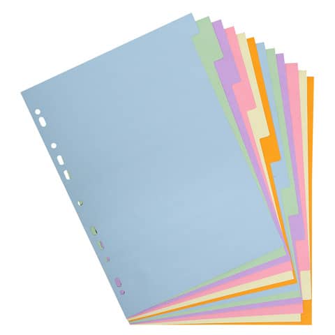 Intercalare Exacompta a 12 tasti in formato A4 colori pastello assortiti 1612E